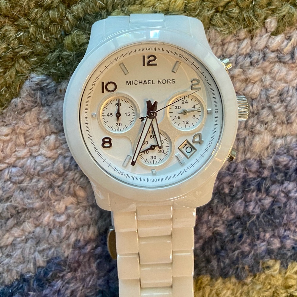 Michel Koors white watch waterproof